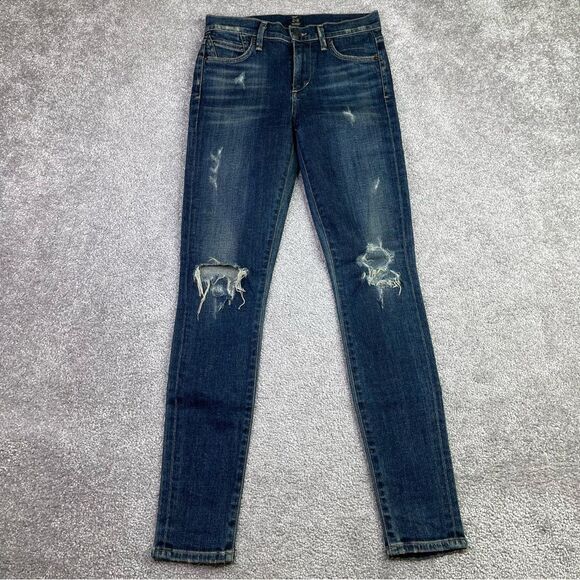 Citizens of Humanity Rocket Jeans Women's 25 Blue Skinny High Rise Dark Denim - Picture 1 of 13